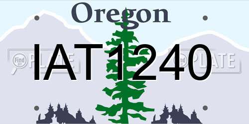 IAT1240 Oregon License Plate