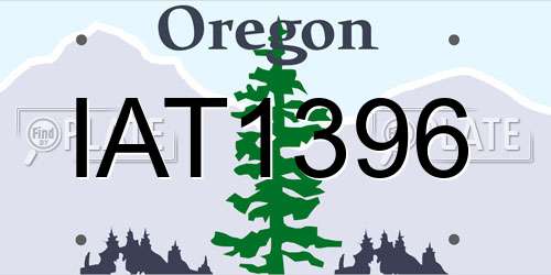IAT1396 Oregon License Plate