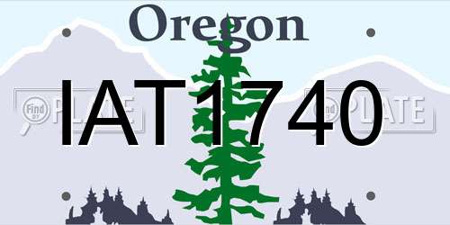 IAT1740 Oregon License Plate
