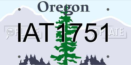 IAT1751 Oregon License Plate