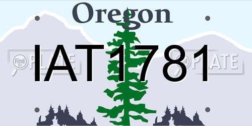 IAT1781 Oregon License Plate