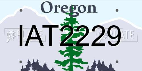 IAT2229 Oregon License Plate
