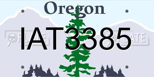 IAT3385 Oregon License Plate