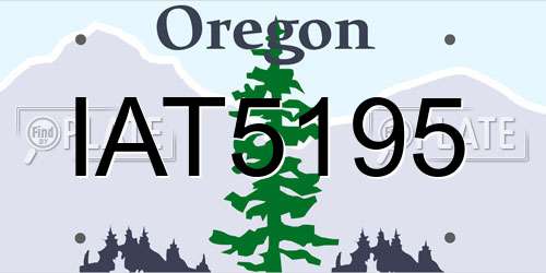 IAT5195 Oregon License Plate