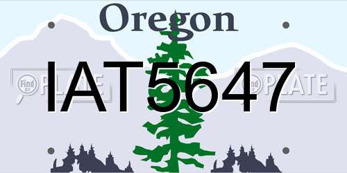 IAT5647 Oregon License Plate