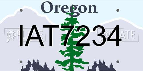 IAT7234 Oregon License Plate