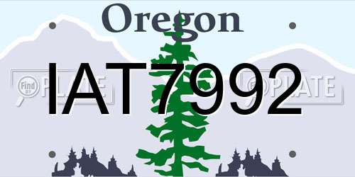 IAT7992 Oregon License Plate