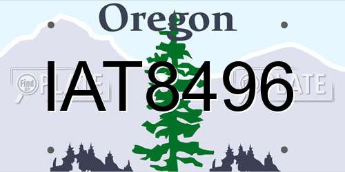 IAT8496 Oregon License Plate