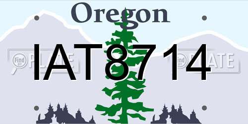 IAT8714 Oregon License Plate
