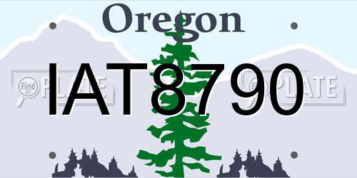 IAT8790 Oregon License Plate