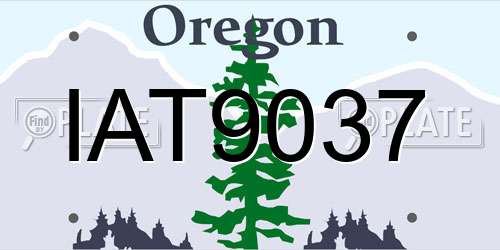 IAT9037 Oregon License Plate