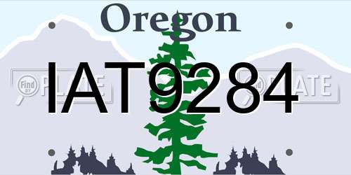 IAT9284 Oregon License Plate
