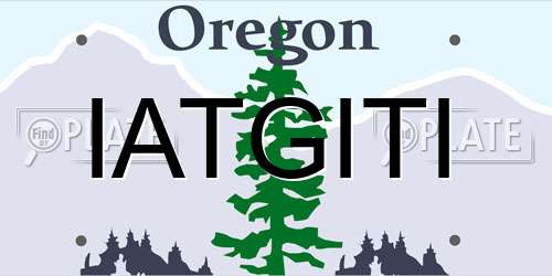 IATGITI Oregon License Plate