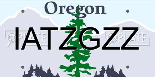 IATZGZZ Oregon License Plate