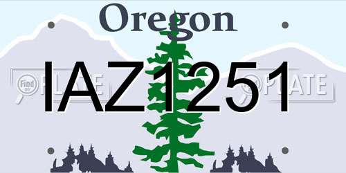 IAZ1251 Oregon License Plate