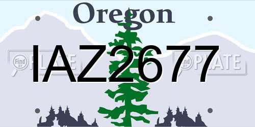 IAZ2677 Oregon License Plate