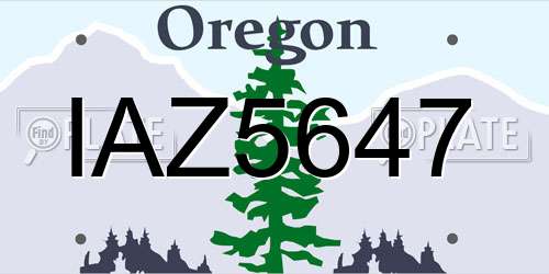 IAZ5647 Oregon License Plate