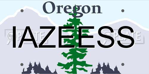 IAZEESS Oregon License Plate