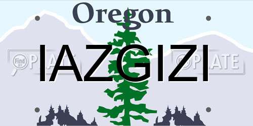 IAZGIZI Oregon License Plate