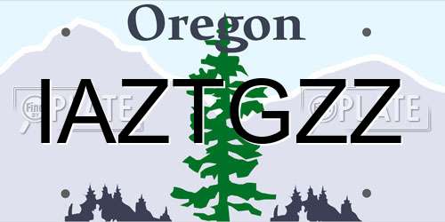 IAZTGZZ Oregon License Plate