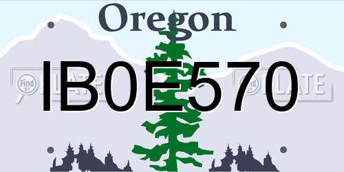 IB0E570 Oregon License Plate