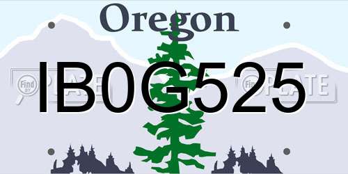 IB0G525 Oregon License Plate
