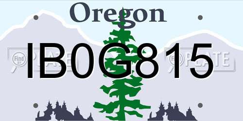 IB0G815 Oregon License Plate