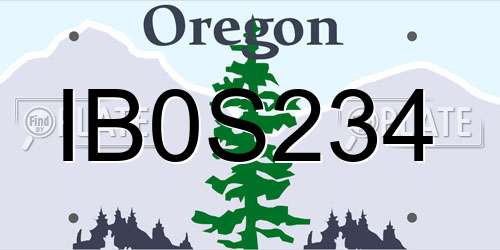 IB0S234 Oregon License Plate