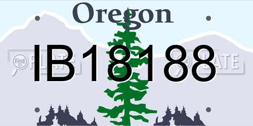 IB18188 Oregon License Plate
