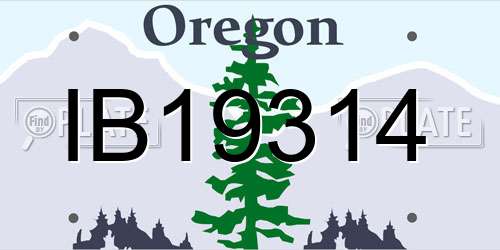 IB19314 Oregon License Plate