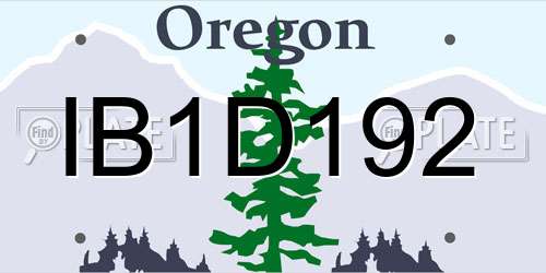 IB1D192 Oregon License Plate