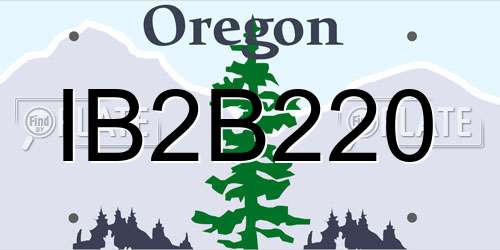 IB2B220 Oregon License Plate