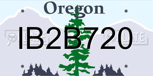 IB2B720 Oregon License Plate