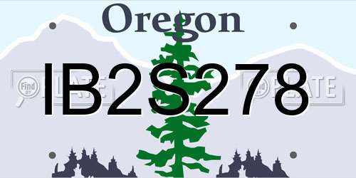 IB2S278 Oregon License Plate