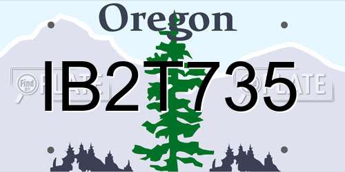 IB2T735 Oregon License Plate