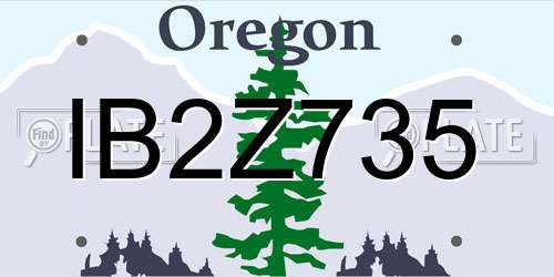 IB2Z735 Oregon License Plate