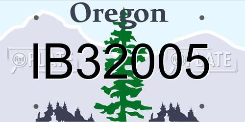 IB32005 Oregon License Plate