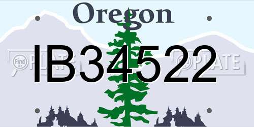 IB34522 Oregon License Plate