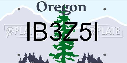 IB3Z5I Oregon License Plate