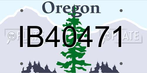 IB40471 Oregon License Plate