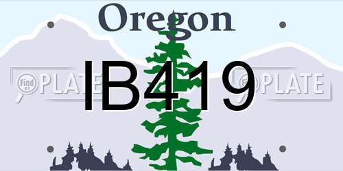 IB419 Oregon License Plate