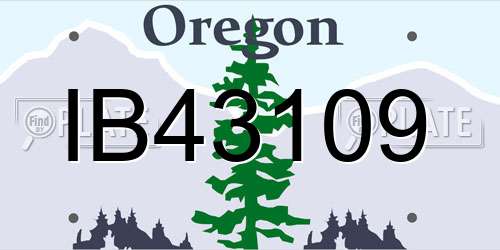 IB43109 Oregon License Plate