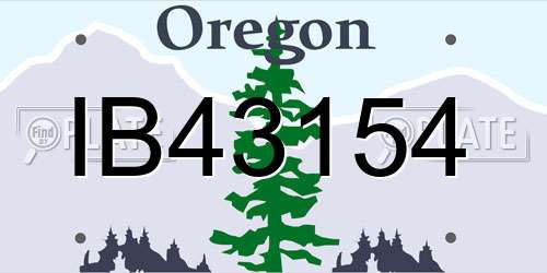 IB43154 Oregon License Plate