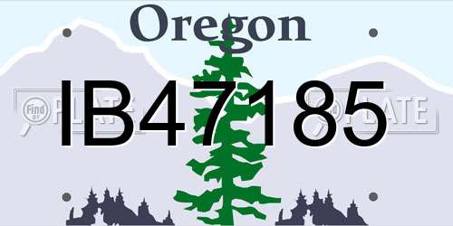 IB47185 Oregon License Plate
