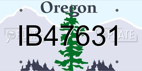 IB47631 Oregon License Plate