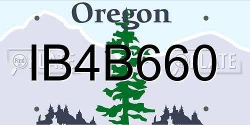 IB4B660 Oregon License Plate