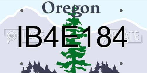 IB4E184 Oregon License Plate