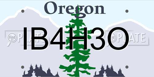 IB4H3O Oregon License Plate