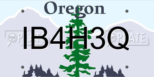 IB4H3Q Oregon License Plate