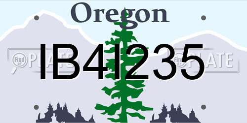 IB4I235 Oregon License Plate
